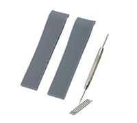 MENGKEG Cinturino Impermeabile In Gomma Da 21 Mm Compatibile Con L3 Cinturino For Orologio Accessori Con Fibbia Pieghevole(Grey strap,With Silver Buckle)