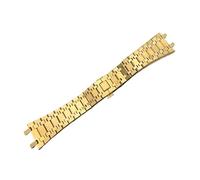 MENGKEG Cinturino In Argento Oro Nero 21mm 26mm Uomo Donna Cinturino In Acciaio Inossidabile Completo(Gold strap,21mm)