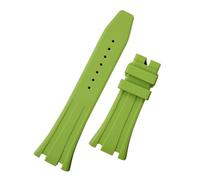 MENGKEG Cinturino In Morbida Gomma Siliconica Da 26 Mm Compatibile Con I Ganci AP Strap 15400/15500/26331(Light Green,Silver Hooks,Blk Buckle)