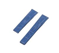 MENGKEG Cinturino In Vera Pelle Da 20 Mm 22 Mm Compatibile Con TAG For HEUER Strap Series Men Top Brand Quality Band Soft WatchBand Wrist Bracelet(Sky blue,Black buckle,22mm)
