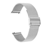 MENGKEG Cinturino Milanese In Acciaio Inossidabile Compatibile Con Garmin Vivomove HR 3 3S / Vivoactive 4 4S 3 / Venu 2 2S Sq/Cinturino Stile Luxe(Silver,Venu Sq Music)