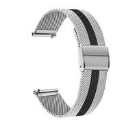 MENGKEG Cinturino Milanese In Acciaio Inossidabile Compatibile Con Garmin Vivomove HR 3 3S / Vivoactive 4 4S 3 / Venu 2 2S Sq/Cinturino Stile Luxe(Silver Black,Vivoactive 4)