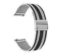 MENGKEG Cinturino Milanese In Acciaio Inossidabile Compatibile Con Garmin Vivomove HR 3 3S / Vivoactive 4 4S 3 / Venu 2 2S Sq/Cinturino Stile Luxe(Black Silver,Venu Sq)