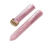 MENGKEG Compatibile Con L'orologio In Pelle A Palloncino Blu Compatibile Con Cinturino Pieghevole Rialzato In Pelle Di Vitello Da Uomo E Da Donna Grande, Medio E Piccolo(Pink gold buckle,16X9mm)