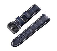 MENGKEG Nuovo Design Versione Cinturino For Orologio Da Uomo Classico 20 22 24 26mm Compatibile Con Cinturino Panerai(Blue-Black Buckle,24mm)