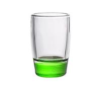 MENGLI-2024 Bicchieri Bicchierino da shot con base colorata, bicchieri trasparenti 1,5 oz pesante for whisky, tequila, vodka, liquori e superalcolici(Green)