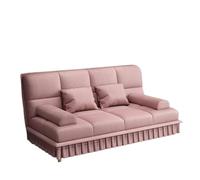MENGLI-2024 Divano letto pieghevole Divano letto in pelle antigraffio for sdraiarsi, design pieghevole multifunzionale, adatto for piccoli appartamenti(Pink,Piccolo)