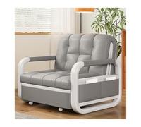 MENGLI-2024 Divano letto pieghevole Divano letto singolo in pelle in stile antico medio, pieghevole ed espandibile(Grande)