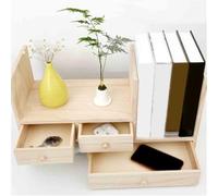 MENGLI-2024 Libreria Libreria da tavolo ruotabile a 90 gradi, con cassetti Scaffale portaoggetti in legno estensibile, for scaffale for esposizione di libri ufficio