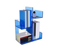 MENGLI-2024 Libreria Libreria organizer da scrivania, ripiano portaoggetti in acrilico trasparente blu for ufficio domestico