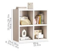 MENGLI-2024 Libreria Scaffale autoportante bianco a quattro scomparti, scaffale da tavolo Density Board, organizzatori di forniture for libri ufficio e espositore for accessori(L60xW24xH60 cm)