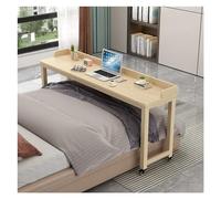 MENGLI-2024 Scrivania mobile portatile Comodino servitore con ruote e deflettore, scrivania mobile in legno, rotelle for lavorare il laptop(140 * 40CM)
