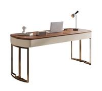 MENGLI-2024 Tavolo da PC Scrivania for ufficio con struttura in metallo, moderna postazione di lavoro for scrittura e studio cassetti portaoggetti, marrone retrò(L)