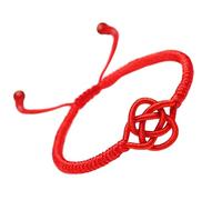 MENGLINA Braccialetti da donna e da uomo, fatti a mano, con nodo cinese, nodo cinese, corda nera e rossa, braccialetto Feng Shui, braccialetto portafortuna per amicizia e amore, Nylon, non noto