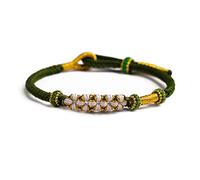 MENGLINA Moda Donna Uomo Fatto a mano Cinese Primavera Fiore di Pesco Nodo Fiore Fascino Feng Shui Fortunato Corda Rossa Braccialetto Mezzo finito Gioielli FAI DA TE Accessori Coppia Bracciali Am