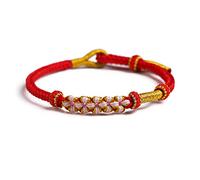 MENGLINA Moda Donna Uomo Fatto a mano Cinese Primavera Fiore di Pesco Nodo Fiore Fascino Feng Shui Fortunato Corda Rossa Braccialetto Mezzo finito Gioielli FAI DA TE Accessori Coppia Bracciali Am