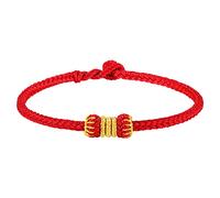 MENGLINA Moda Donne Uomini Fatti A Mano Filo Dorato e Corda Rossa Intrecciato Cinese A Forma di Lanterna Braccialetti Coppia Braccialetti Fortunato Rosso Stringa Feng Shui Distanza, 17CM, 18CM, 19CM