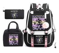 Mengmiao K-Katseye Zaino Unisex per Bambini, Impermeabile Zaino per la Scuola con Scomparto per Laptop, Ampio Spazio di Archiviazione, Zaino Stile Coreano Fan con Sophia Manon Daniela Lara Megan