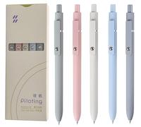 MengRan Set di penne a inchiostro gel, punta fine da 0,5 mm, inchiostro ad asciugatura rapida, graziose penne fantasiose, regalo per donne (5 pezzi inchiostro nero Morandi)