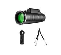 Mengshen 10x42 Monoculare Set con Adattatore Telefono Treppiede in Alluminio Pellicola Verde BAK4 Prisma Impermeabile Visione Bassa Luce per Smartphone Fotografia Osservazione all'aperto