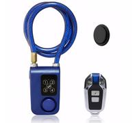 Mengshen Allarme per bici e GPS Combo Sistema di sicurezza 2 in 1 con sirena a lungo raggio da 110 dB (45,7 m), cavo in acciaio anti-taglio, per bici ebike, mountain bike, scooter, blu