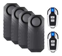 Mengshen Allarme per bicicletta, 113 dB, impermeabile, wireless, con telecomando, antifurto, sensore di movimento per la sicurezza del ciclismo (4 sensori con 2 telecomandi)