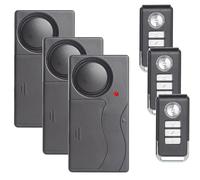 Mengshen Confezione da 3 allarmi antifurto, con vibrazione, 110 dB, con sensore di movimento regolabile, sistema di sicurezza antifurto per porte, finestre, bici, moto, motori, casa