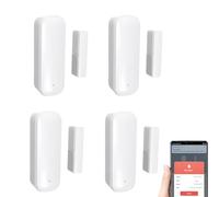 Mengshen Confezione da 4 sensori Smart WiFi per porte e finestre, nessun hub richiesto, sensore di contatto wireless per la sicurezza domestica, compatibile con dispositivi Tuya Smart Home Alexa e