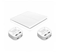 Mengshen Interruttore radio impermeabile a 2 vie, telecomando autosufficiente, ampia portata (433,92 MHz) fino a 5 interruttori, accoppiabile, ideale per casa, bagno, cucina