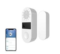 Mengshen Sensore per porta WiFi intelligente Nessun hub necessario Allarme wireless per porte e finestre con sirena forte da 130 dB Allarme per porte e finestre con notifiche telefoniche in tempo