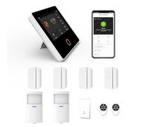 Mengshen Sistema di allarme intelligente WiFi Kit da 10 pezzi, include pannello di allarme touch screen da 4,3 "Sensore per porte e finestre Sensore per ingresso Telecomando per campanello