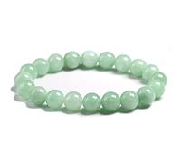 Mengsiy Bracciale in Giada Cinese Verde Acqua Bracciale in Pietra di Potere di Giada Bracciale in Giada for Donna Bracciale in Vera Giada for Uomo (Color : 10mm, Size : 18cm)