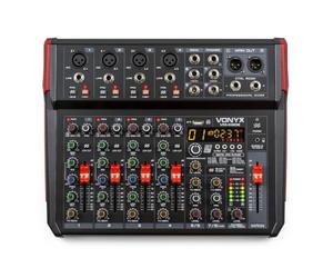 Mengtafel - Vonyx VM-KG08 - 8-kanaals mengpaneel Bluetooth, DSP, mp3 speler en USB audio interface (172.596)
