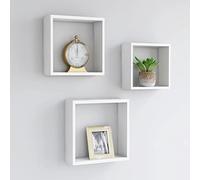 Mengtu Mensole a Cubo da Parete 3Pezzi Bianco in MDF, Mobile a Parete Appendere Ripiano, per Ingresso Ripiano in Stile Moderno Mobili da Corridoio Mobili per Interni/Esterni