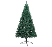 Mengtu Mezzo Albero di Natale Artificiale in PVC con luci LED, 150 cm, 340 Punte, 150 LED, Alimentazione USB, con Palline Oro Rosa, per Interni ed Esterni
