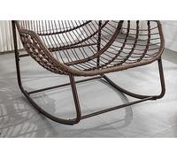 Mengtu Sedia a Dondolo in Rattan Sintetico Oversize con Cuscino Imbottito, Blu Scuro, Portico Patio Giardino