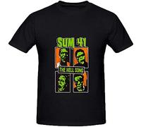 MENGWANJIA Sum 41 The Hell Song Electronica Men Crew Neck Short Sleeve T Shirt Size M