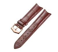 MENGXIU MENGKE Cinturini for cinturini in pelle Arc End 19mm 20mm 21mm 22m Cinturino con estremità curva Adattatore con fibbia in acciaio Cinturino for orologio(Brown Rose Gold,21mm)