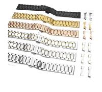 MENGXIU MENGKE Cinturino for Orologio con estremità Curva Cinturino in Acciaio Inossidabile Cinturino in Metallo 14mm 16mm 17 18mm 19 20mm 21mm 22mm 23 24mm(Silver Gold,24mm)