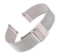 MENGXIU MENGKE Cinturino For Orologio In Maglia Bracciale In Acciaio Inossidabile Cinturino For Orologio Da Polso Nero Argento Chiusura Di Distribuzione 16mm 18mm 20mm 22mm 24mm(Silver,16mm)