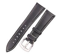 MENGXIU MENGKE Cinturino for Orologio in Pelle Bovina con Cera D'olio Cinturino for Donna Uomo Cinturino in Vera Pelle Liscia Marrone Nero 18 19 20 21 22 24mm Cintura(Black,18mm)