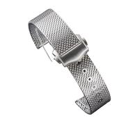 MENGXIU MENGKE Cinturino In Acciaio Inossidabile Argento Da 20 Mm Compatibile Con Omega007 Seamaster Luxury Mesh Band Bracciale Di Ricambio For Accessori For Orologi(O logo 20 and o bag)