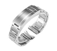 MENGXIU MENGKG Cinturino For Orologio Compatibile Con DAYTONA GMT Submariner Accessori For Orologio Con Chiusura A Strappo In Acciaio Inossidabile Catena 20mm(Matte silver,21mm No Logo)