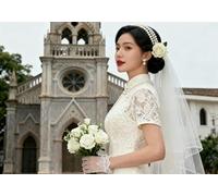 mengzhiyi 11CT Kit Punto Croce, Giovane ragazza in abito da sposa Schemi Quadri Set Ricamo Punto Croce Kit da Ricamare Principianti Starter Prestampato Stampato Cross Stitch Embroidery 40x50cm