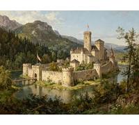 mengzhiyi Kit Punto Croce, Architettura Schemi Quadri Set Ricamo Punto Croce Kit da Ricamare Starter Prestampato Stampato Cross Stitch Embroidery Ricami 11CT 40x50cm