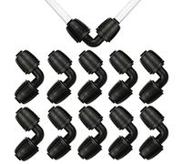 Menibeuty Gardena - Set di 10 raccordi per sistema di irrigazione, angolo di 90°, connettore per tubi a goccia, sistema micro drip, connettore a L, connettore micro Drip per giardino, prato