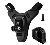 Menibeuty Supporto Casco Moto 1pcs per Hero11/10/9/8/7/6/5 Black、Sessione 4、Hero 3、DJI Osmo Action、Insta360 One R、Akaso/Campark/Yi con Silicone Antiscivolo, Action Cam Accessori