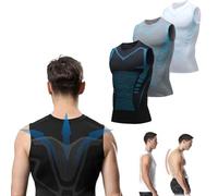 Menionic Posture Corrector Vest, Menionic Tourmaline Posturecorrector Vest for Men 2024 New (White,Large)