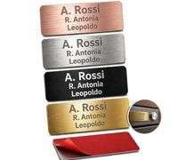 MENKËLL Targhetta Citofono Esterno Personalizzabile - Adesiva, in Acciaio Inox - Incisione Laser - Targhetta Personalizzata per Casa, Porta Ingresso, Armadietti, Cassetta Postale (Argento, 10x3 cm)