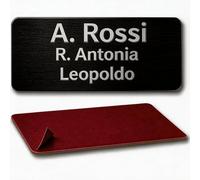 MENKËLL - Targhetta personalizzata - targhetta incisa personalizzata autoadesiva - targhetta 7 x 2 cm ideale per fuoriporta e cassetta delle lettere personalizzabile (Nero, 7x2 cm)